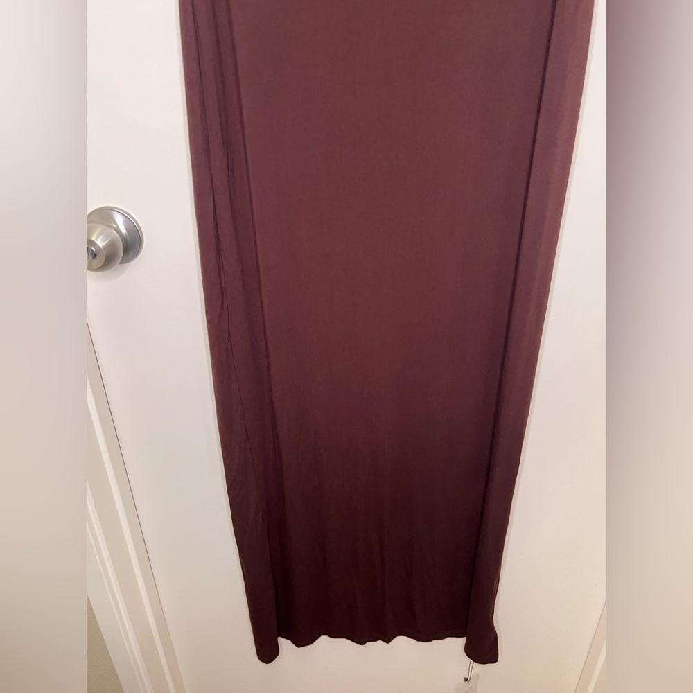 All The Ways NWT Chocolate Brown Off Shoulder Maxi spring wedding guest dress - Picture 9 of 14